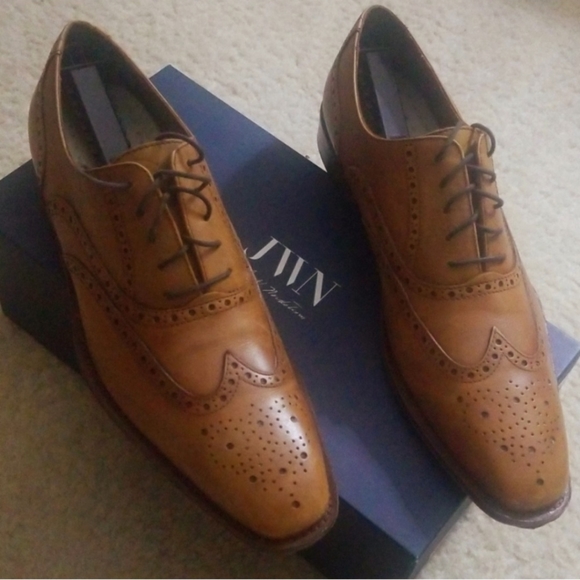 John W. Nordstrom beige wingtip Oxford shoes - Picture 4 of 5